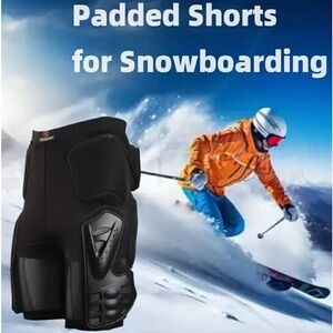 Men's Black Protective Snowboarding Shorts